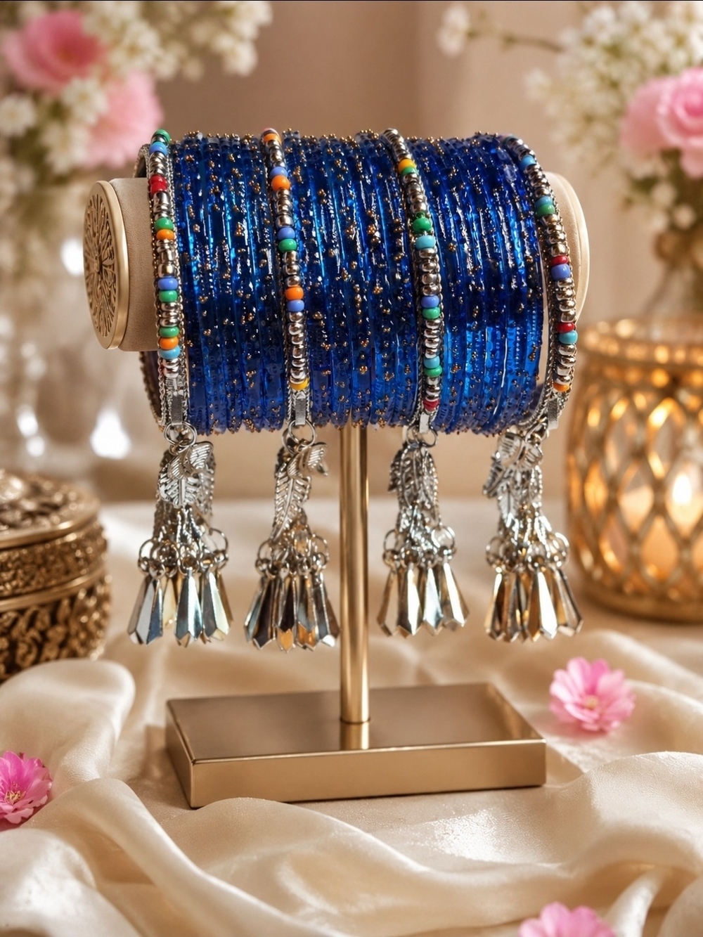 Blue Raindrop Bangle Set - Women Jewelry